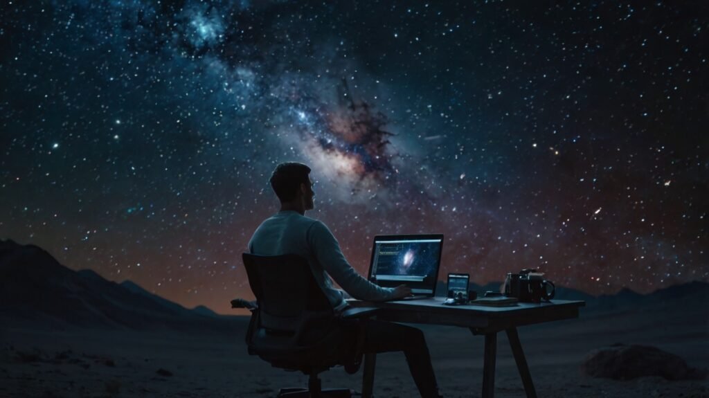 Text n Pixel—where content writing meets the cosmos. Words and ideas float effortlessly in the vast expanse of space, illuminated by distant galaxies and cosmic energy. A fusion of creativity and storytelling, symbolizing the limitless scope of digital branding and engagement.