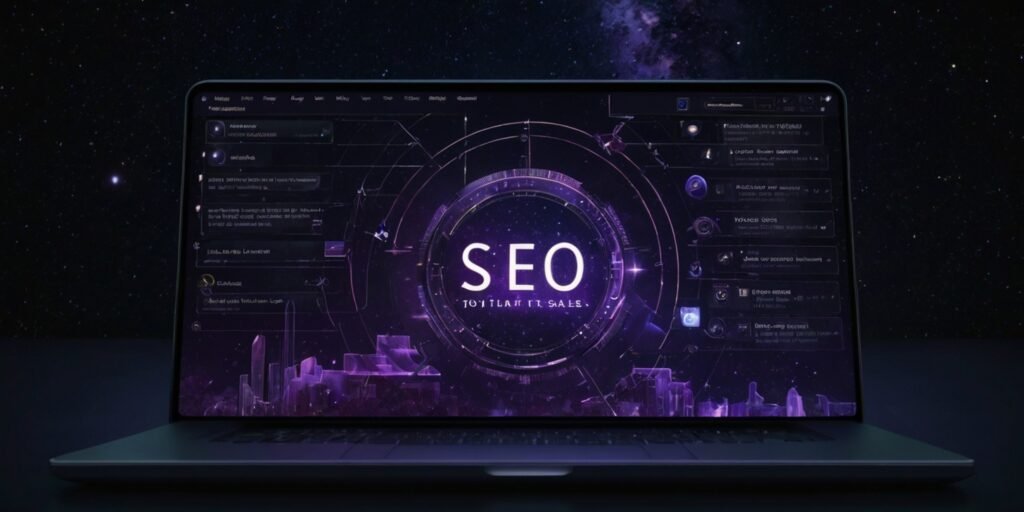 Digital marketing concept showing SEO growth with upward graph, website optimization icons, and the Text n Pixel logo.